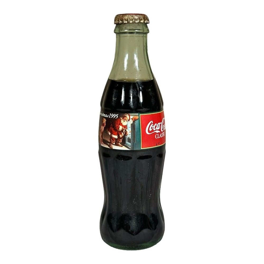 Coca Cola Coke Bottle Christmas Santa Holiday 1995 Vintage 8 Oz New Unopened